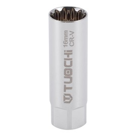 INFINAUTO Spark Plug Impact Socket 63mm for Car Motorcycle Dirtbike Repair Hardware Tool CR-V Silver Tone Durable 12 Point 16mm 3/8 Inch Drive