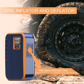 SUV Tire Inflator Portable Air Compressor for Off Roading - 150PSI Air Pump for Car Tires with Deflation Button, Auto Stop, and Quick Inflation - Woowind DP3