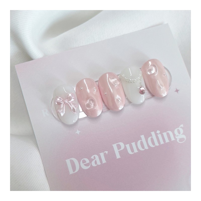 [Handmade Nail Tips] Baby Powder Nail Tips - Almond /