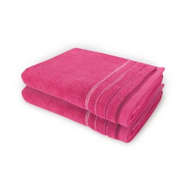 WohnDirect Hand Towel Set 2 Pieces – 2 Hand Towels (50 x 100) – Terry Towelling 100% Cotton – Pink