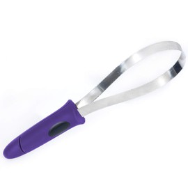 BOTH WINNERS Dual-Sided Shedding Blade with Stainless Steel Blade De-Shedding Tool for All Dog Coat Types- Soft Touch Grip (PURPLE)
