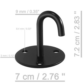 EGGMARCH Stainless Steel Hook On Plate Metal Ceiling Hooks Heavy Duty Garage Hooks Large Chain Plate Hook with Expansion Bolts for Yoga Hammock Swing Boat Sandbag Hanging Plant 4 Pack (Large J Hook)