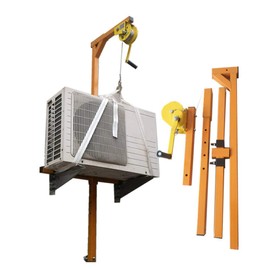 A/C Unit Lifting Tool, Air Conditioning Hoist A/C Outside Unit Installation Tool Steel with Special Hanger Pulley 10m Ropes (Outside Unit Installation 10m)