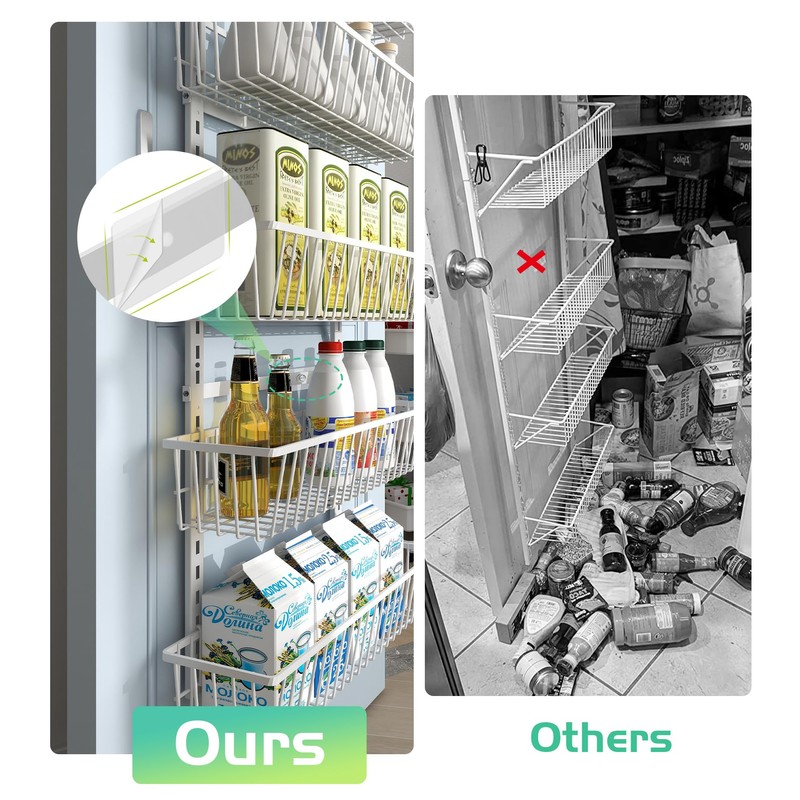 Mefirt 12 Inch Wide Narrow Over The Door Pantry Organizer,