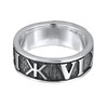 Kuzzoi Band Ring Men's Ring with Enamel Plate Signet Ring