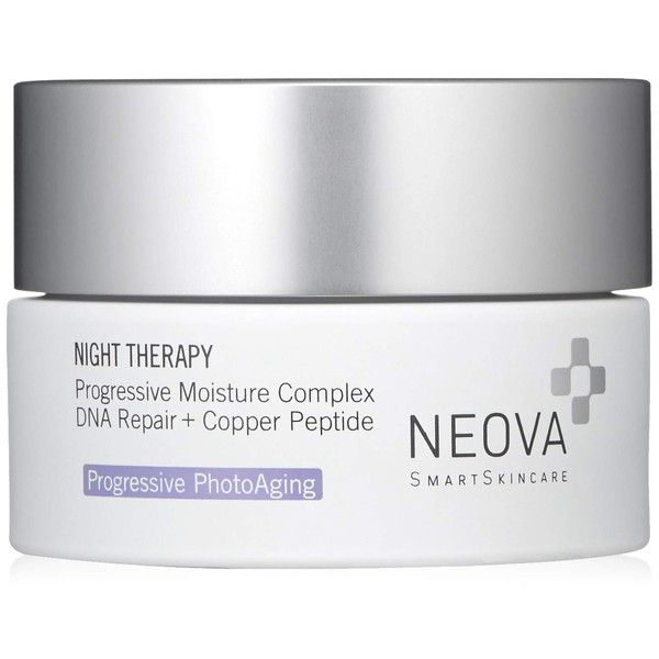 NEOVA SmartSkincare Night Therapy Moisturizer with fortifying nutrition, DNA Repair and Copper Tripeptide for overnight recovery.