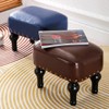 Ottoman Leather Foot Rest with Thicker Foam Padded Seat, Footstool