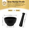 Cast Iron Mortar & Pestle Set 3.5 Inch, Herb Grinder,
