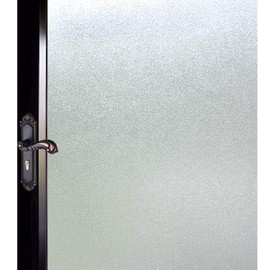 DUOFIRE Privacy Window Film Natural Frosted Glass Film Static Cling Glass Film No Glue Anti-UV Window Sticker Non Adhesive for Privacy Office Meeting Room Bathroom Living Room 11.8in. x 47in. S001