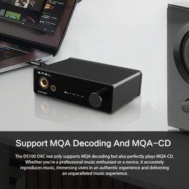 SMSL DS100 MQA DAC Headphone Amplifier, 6.35mm & 4.4mm Balanced Output, CS43131 & XMOS XU316 Chip 768kHz/32Bit DSD256, USB/Optical/Coaxial Input Desktop Stereo DAC for Home Audio