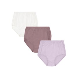 Vanity Fair Women's High Waisted Underwear, Full Coverage Ladies Panties, Perfectly Yours Briefs, Cotton-Gentle Lavender/Baked Blush/Glacier White, 7