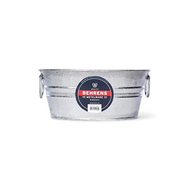 Behrens 103LFT 1.5 Gallon Hot Dipped Steel Low Flat Tub, Silver