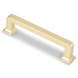 Getjansi 10 Pack Cabinet Handles 3-3/4 Inch(96mm) Hole Centers Gold Pulls, Hardware for Cupboard Drawer, Brushed Brass