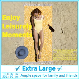 Vikumond Thin Turkish Beach Towel Lightweight Soft Cotton Extra Large XL Oversized Sand Free Sandproof Absorbent Quick Dry Towels Cloud Bath Pool Travel Compact Essentials Accessories for Adult Gifts