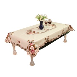 Cunluna European Pastoral Embroidered Square Tablecloth Coffee Table Cloth for Home Garden Wedding Party Decoration,60x120cm
