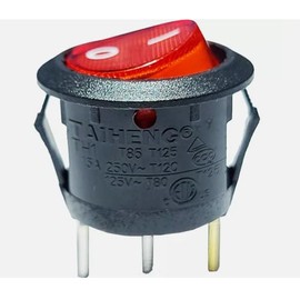TAIHENG TH1 T85 T125 15A 250V~ T120 125V~T80 T125 Round Red Lamp Rocker Switch