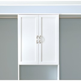 ClosetMaid SuiteSymphony Wood Closet Door Set Pair, Add On Accessory, Shaker Style, for Storage, Clothes, for 25 in. Units, Pure White/Satin Nickel