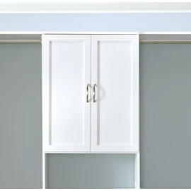 ClosetMaid SuiteSymphony Wood Closet Door Set Pair, Add On Accessory, Shaker Style, for Storage, Clothes, for 25 in. Units, Pure White/Satin Nickel