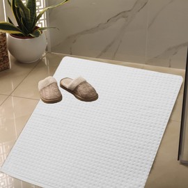 Olivia Rocco LUXE Bath Mat Washable Bathroom Mat Extra Water Absorption Quick-drying 850 GSM Bath Toilet Mats Super Soft Egyptian Cotton Rugs 50x80 cm (Silver)