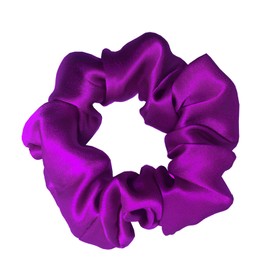 100% Pure Mulberry Silk Scrunchies - 16 Momme Silk Hair Ties for Women with Curly, Thick or Thin Hair, Perfect for Sleep (1, 08 Purple)