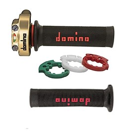 Motorcycle Quick Throttle Grip Dominó Made of Aluminium and Plastic (XM2 Gold with Handles)