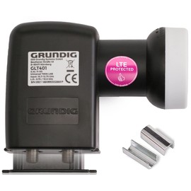 GSS Twin LNB for digital satellite bowl - 2 participants, TV - 2x - with LTE filter - full HD, 4K, HDTV, 0.1 dB, 2-way, weather protection, cold and heat resistant + twisting aid