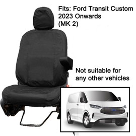 To fit: Ford Transit Custom Driver Seat Cover | 2024 Onwards | Tailored Driver Seat Cover | Waterproof, Heavy Duty, Durable Easy to 2025 [WILL NOT FIT: Pre 2023 Ford Transit Custom]