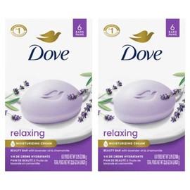 Dove Relaxing Beauty Bar Lavender & Chamomile Fragrance 6 Pieces, 637g, 2 Pieces / 도브 릴랙싱 뷰티 바 라벤더 & 캐모마일 향 6개입, 637g, 2개
