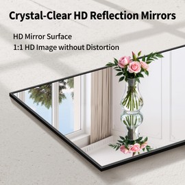 Koonmi Full Length Mirror, 71"x26" Black Floor Mirror with Aluminum Alloy Frame, HD Tempered Glass Full Body Mirror，Standing/Halling Large Wall Mirror for Bedroom, Living Room, Dressing Room