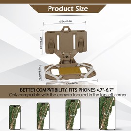 PAASTAI Tactical Plate Carrier Vest Accessories Phone Holder，Molle Vest Attachments Holder for Screen Size 4.7"-6.7"