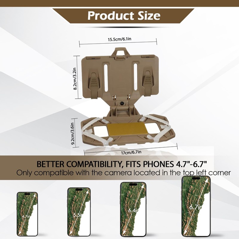 PAASTAI Tactical Plate Carrier Vest Accessories Phone Holder，Molle Vest Attachments