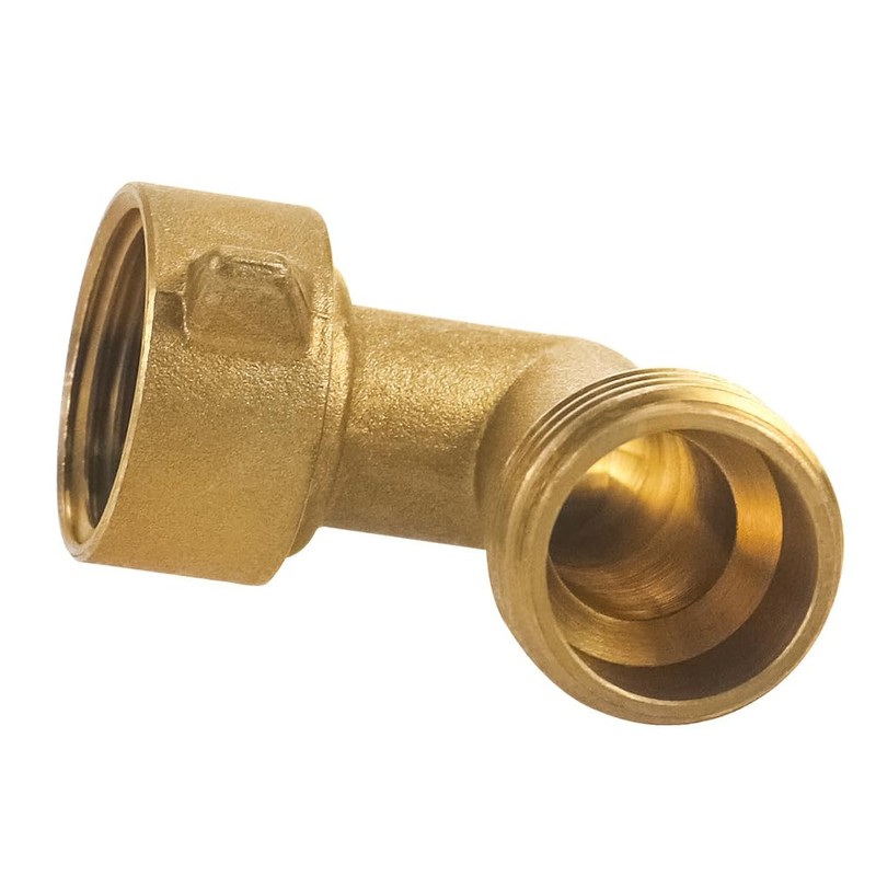 Garden Brass Hose Connector, 90° Elbow Adapter, 3/4" Male to