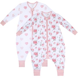 Mama Cheetah Toddler Sleep Sack with Feet, Long Sleeve 0.5 TOG Organic Cotton Baby Sleeping Bag with Legs, Wearable Blanket for Walkers w/ 2-Way Zipper, Toddler Blanket for Girls & Boys 3-4T