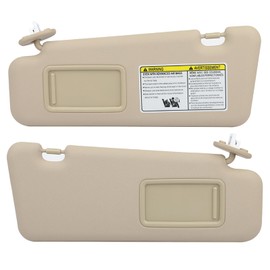 CCIYU Left and Right Sides Sun Visor fit for 2008-2013 for Toyota for Highlander(with Sunroof), 2pcs Beige Sun Visor Replace 74320-48500-E0,74320-48180-E0,04005-11148-E0,74310-48520-E0
