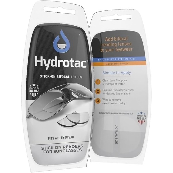 OPTX 20/20 Calabria Hydrotac Stick On Bifocal Lenses+1.75|Magnifying Adhesive Reading