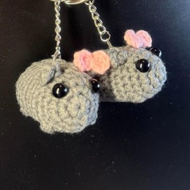 crocheted mice for home decor or gifts to friends, 2 inches long. pack of two. Decoration Hangable Ornaments Hanging - Qunaity: Pack of 2