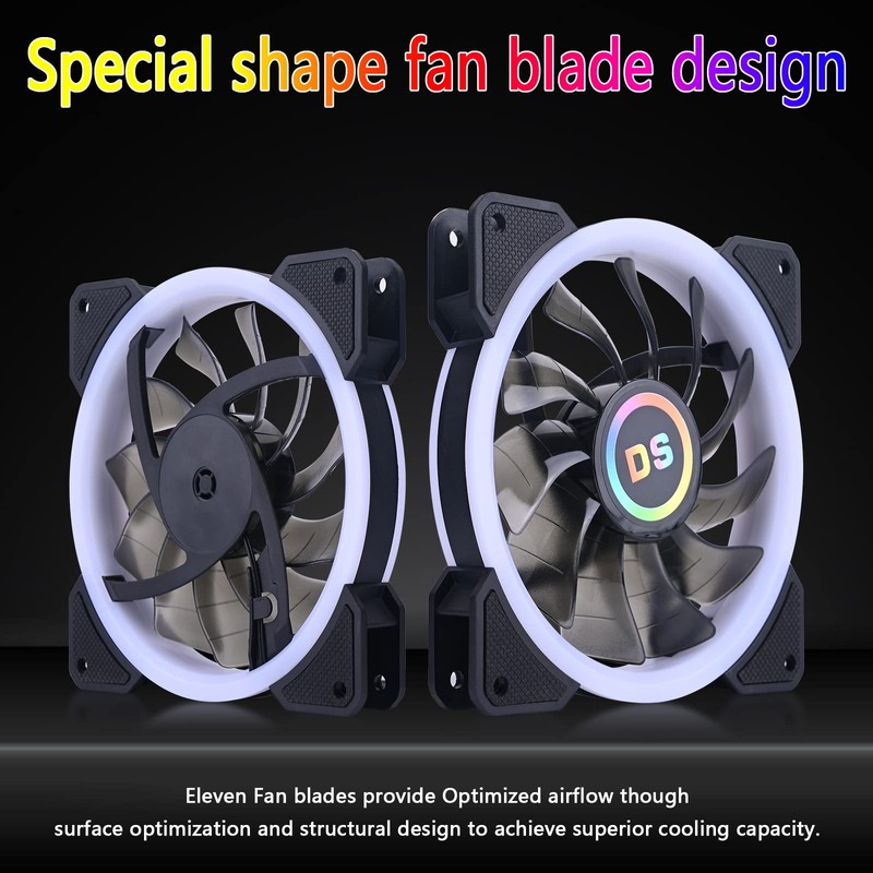 Miheal Addressable RGB LED 120mm Case Fan with Controller for