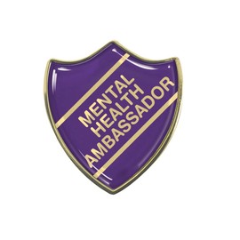 Capricornone Mental Health Ambassador Gel Domed Purple School Shield Badge
