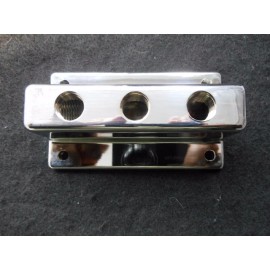 Vintage Speed.com  FUEL BLOCK 3x2  CHROME (FB-3x2-3)  HOT ROD FLATHEAD STROMBERG 97 HOLLEY 94