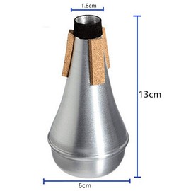Set of 1 Trumpet Silencer Straight Mute Trumpet for Noise Reducing Aluminum Alloy & Cork Material, Sound Absorbing Effect, Sound Pressure Reduction, Noise Reduction, Indoor, Home Practice, Noise