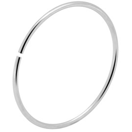 AZARIO LONDON 9ct Gold 0.4mm Seamless Continuous Nose Ring White Gold Metal, White gold, metal