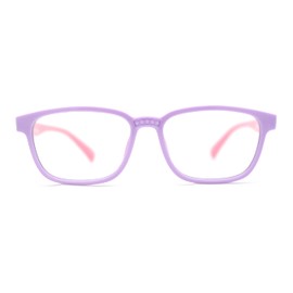 SA106 Kids Soft TR90 Plastic Rectangle Blue Light Filtering Computer Glasses Lavender Pink