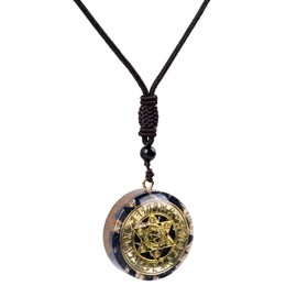 SPDYCESS Round Natural Crystals Chain Healing Orgonite Chakra Pendant Necklace with Hexagonal Star Reiki Jewellery for Men Women Gemstones, Crystal