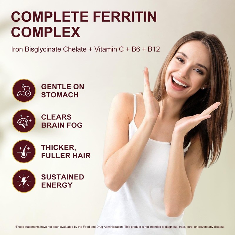 Ferritin Support Iron Supplement for Women, 90 Capsules