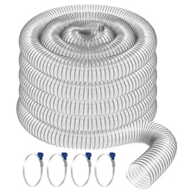 Fulton Woodworking Tools 2.5" x 50' Ultra Flex Clear Vue Heavy Duty PVC Dust Debris and Fume Collection Hose MADE IN USA! (Hose w/ 4 Thumbscrew Clamps)