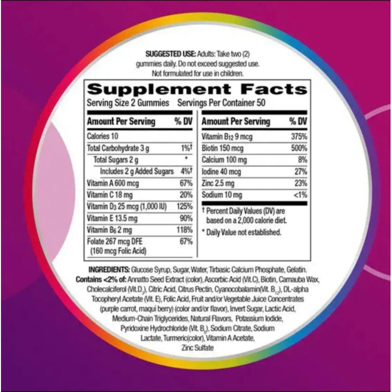 Centrum Mujer Gomitas Multivitamínicas 170 Pzas Vitaminas Esenciales Salud Energía