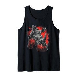Boxing Rhino Boxing Gloves Kickboxing Funny Boxer Rhinoceros Tank Top