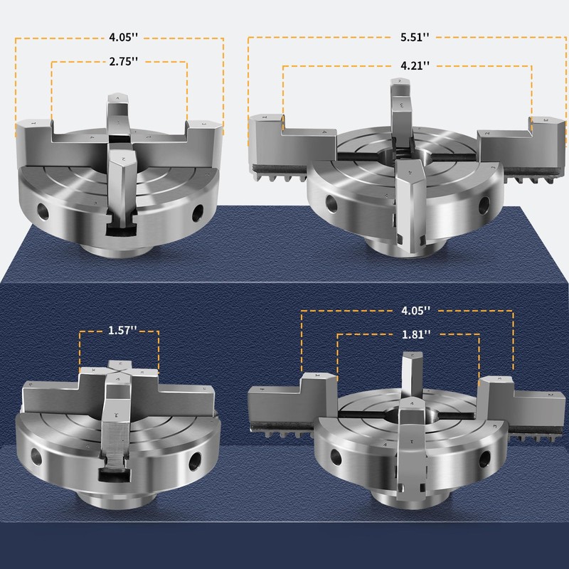 NNBWKIXI 4 Inch Wood Lathe Chuck Set 4 Jaws Self-Centering