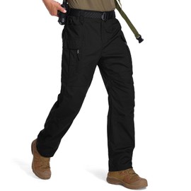Aptint Men's Cargo Pants Ripstop Water Resistant Tactical Pants Lightweight Stretch Hiking Work Pants Outdoor Gear(9229,Black,38)