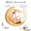 WANDKIND Fox on the Moon Wall Sticker V254 Hand Drawn